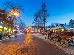 Winter cabin in mountain